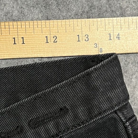 INSANE GENE CROSSOVER High Waist Jeans Shorts Women's S Black Distressed - Picture 6 of 17